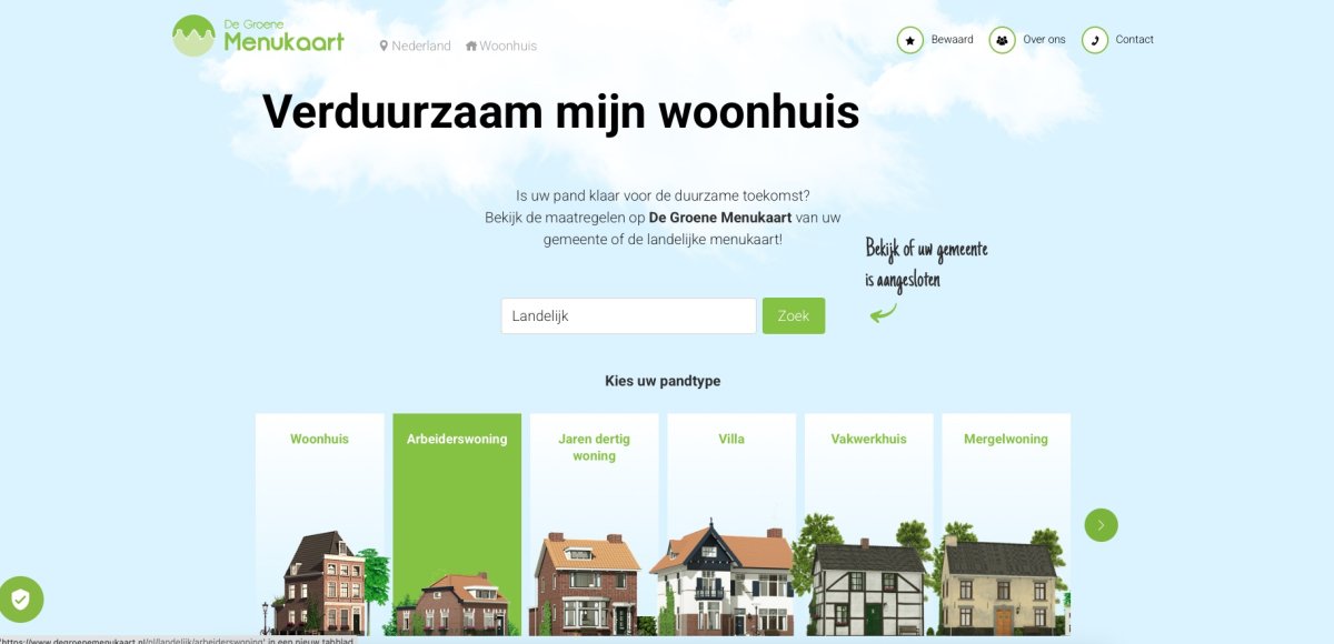 website de groene menukaart